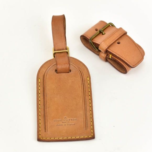 Louis Vuitton Accessories - LOUIS VUITTON Tan Leather Luggage Tag & Keepall my